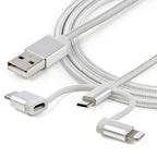 StarTech.com LTCUB1MGR USB cable USB 2.0 39.4" (1 m) USB A Micro-USB B Silver