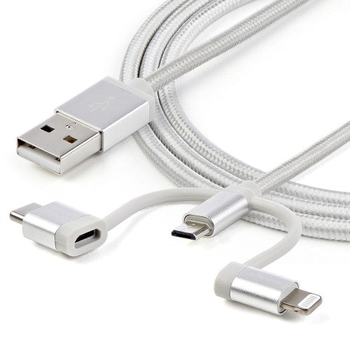 StarTech.com LTCUB1MGR USB cable USB 2.0 39.4" (1 m) USB A Micro-USB B Silver