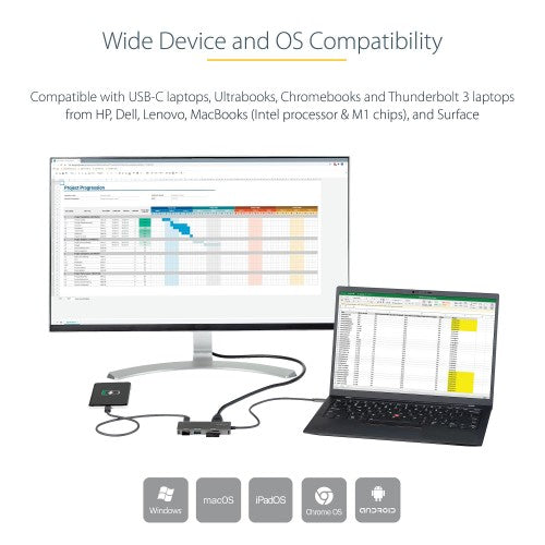 StarTech.com DKT30CHSDPD laptop dock/port replicator Wired Gray