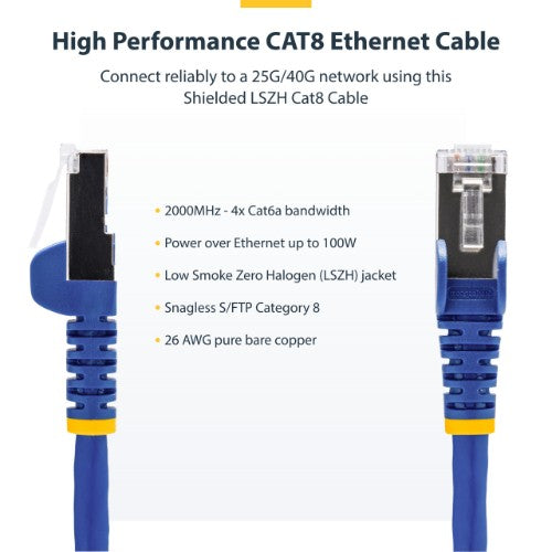 StarTech.com NLBL-3F-CAT8-PATCH networking cable Blue 36" (0.914 m) S/FTP (S-STP)