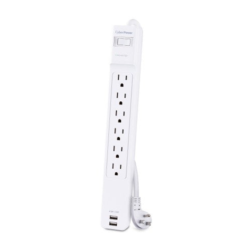 CyberPower CSP606U42A surge protector White 6 AC outlet(s) 125 V 70.9" (1.8 m)