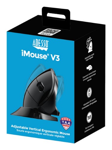 Adesso iMouse V3-TAA mouse Office Right-hand USB Type-A Optical 2400 DPI