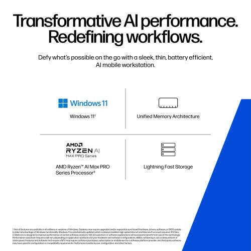 HP ZBook Ultra 14 G1a Wolf Pro Security Edition AMD Ryzen AI Max PRO 385 Mobile workstation 14" Touchscreen 2.8K 32 GB LPDDR5x-SDRAM 1 TB SSD Wi-Fi 7 (802.11be) Windows 11 Pro Silver