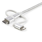 StarTech.com LTCUB1MGR USB cable USB 2.0 39.4" (1 m) USB A Micro-USB B Silver