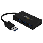 StarTech.com HB30A3A1CSFS interface hub USB 3.2 Gen 1 (3.1 Gen 1) Type-A 5000 Mbit/s Black