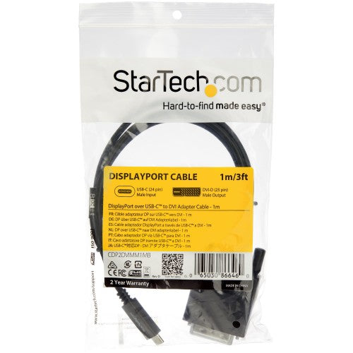 StarTech.com CDP2DVIMM1MB video cable adapter 39.4" (1 m) USB Type-C DVI-D Black