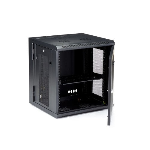 StarTech.com RK12WALHM rack cabinet 12U Wall mounted rack Black