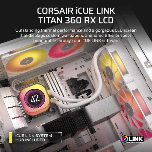 Corsair iCUE LINK TITAN 360 RX LCD Processor Air cooler 4.72" (12 cm) Black 1 pc(s)