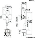 Amer Networks AMR1C32 monitor mount / stand 32" Clamp Black