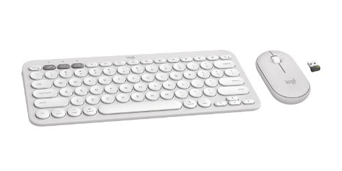 Logitech 920-012201 keyboard Mouse included Universal RF Wireless + Bluetooth QWERTY English White