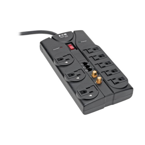 Tripp Lite TLP808TELTV surge protector Black 8 AC outlet(s) 120 V 96.1" (2.44 m)