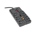 Tripp Lite TLP808TELTV surge protector Black 8 AC outlet(s) 120 V 96.1" (2.44 m)