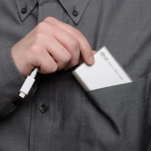 Tripp Lite U460-004-4A interface hub USB 3.2 Gen 1 (3.1 Gen 1) Type-C 5000 Mbit/s Silver