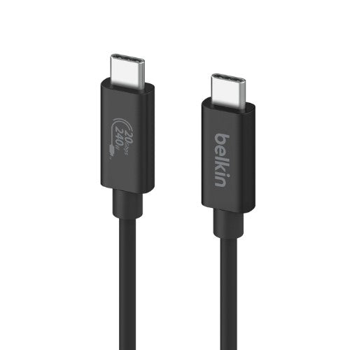 Belkin INZ004TT1.2MBK USB cable USB4 Gen 2x2 47.2" (1.2 m) USB C Black
