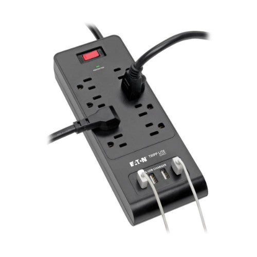 Tripp Lite TLP864USBB surge protector Black 8 AC outlet(s) 120 V 72" (1.83 m)