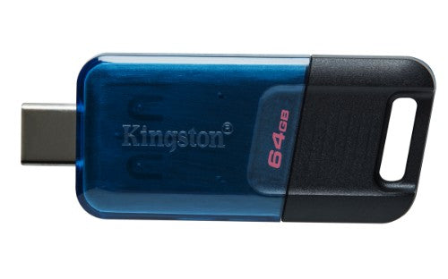 Kingston Technology DataTraveler 80 M USB flash drive 64 GB USB Type-C 3.2 Gen 1 (3.1 Gen 1) Black, Blue