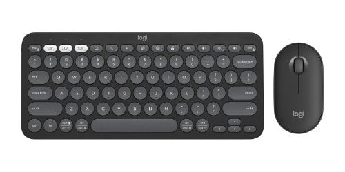 Logitech Pebble 2 Combo keyboard Mouse included Universal RF Wireless + Bluetooth QWERTY English Graphite