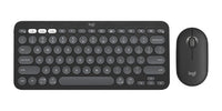 Logitech Pebble 2 Combo keyboard Mouse included Universal RF Wireless + Bluetooth QWERTY English Graphite