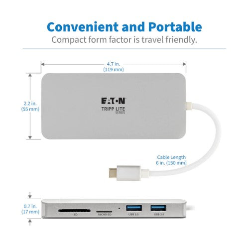 Tripp Lite U442-DOCK11-S laptop dock/port replicator USB 3.2 Gen 2 (3.1 Gen 2) Type-C Silver