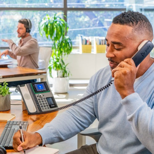 HP Poly Edge E450 IP Phone and PoE-enabled with Power Supply