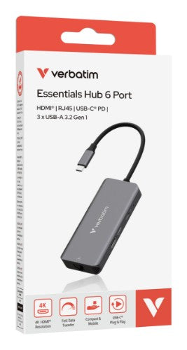 Verbatim 32157 interface hub USB 3.2 Gen 1 (3.1 Gen 1) Type-C 5000 Mbit/s Gray