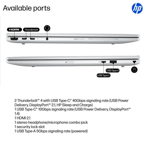 HP EliteBook 8 G1a Next Gen AI PC Wolf Pro Security Edition Copilot+ PC AMD Ryzen AI 7 PRO 350 Laptop 16" Touchscreen WUXGA 16 GB DDR5-SDRAM 512 GB SSD Wi-Fi 7 (802.11be) Windows 11 Pro Silver