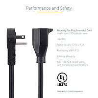 StarTech.com RTPAC1013 power cable Black 35.4" (0.9 m) NEMA 5-15P NEMA 5-15R