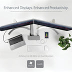 StarTech.com TB3DK2DPPD laptop dock/port replicator Wired USB 3.2 Gen 1 (3.1 Gen 1) Type-C Black, Gray