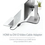 StarTech.com HDDVIMF8IN video cable adapter 7.87" (0.2 m) HDMI DVI-D Black