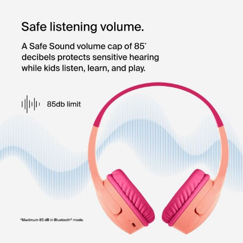 Belkin SoundForm Mini Headphones Wired & Wireless Head-band USB Type-C Bluetooth Pink