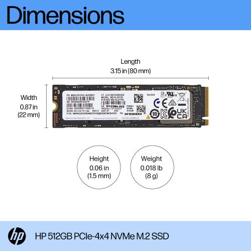 HP 512GB PCIe-4x4 NVMe Solid State Drive