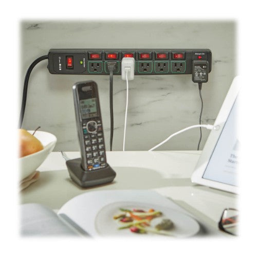 Tripp Lite TLP76MSGB surge protector Black 7 AC outlet(s) 110 - 125 V 72" (1.83 m)