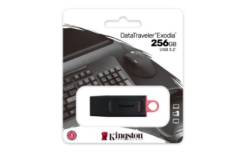 Kingston Technology DataTraveler Exodia USB flash drive 256 GB USB Type-A 3.2 Gen 1 (3.1 Gen 1) Black, Pink