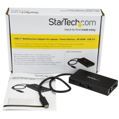StarTech.com DKT30CHPD laptop dock/port replicator Wired USB 3.2 Gen 1 (3.1 Gen 1) Type-C Black