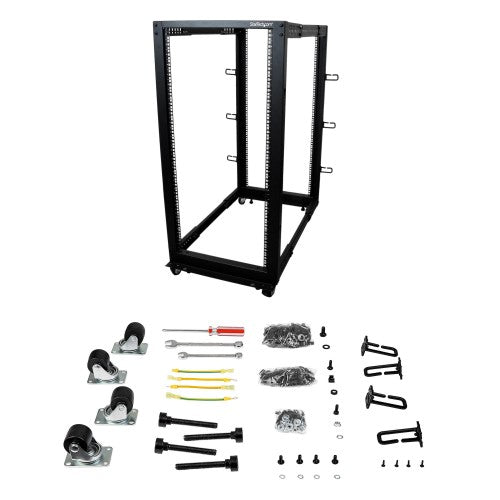 StarTech.com 4POSTRACK25U rack cabinet 25U Freestanding rack Black