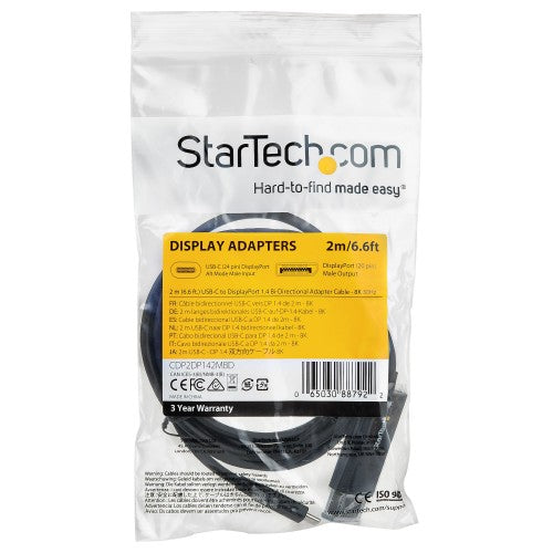 StarTech.com CDP2DP142MBD video cable adapter 78.7" (2 m) USB Type-C DisplayPort Black