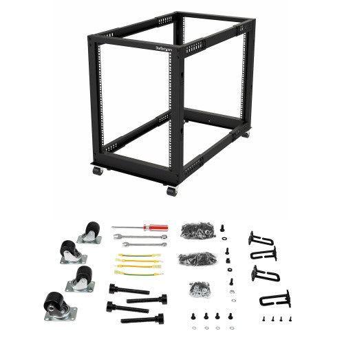 StarTech.com 4POSTRACK15U rack cabinet 15U Freestanding rack Black