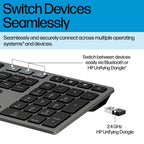 HP 725 Multi-Device Rechargeable Wireless Keyboard and Mouse Combo