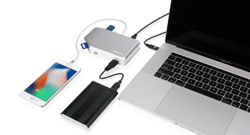 iogear GUH3C41SD laptop dock/port replicator USB 3.2 Gen 2 (3.1 Gen 2) Type-C Gray, White