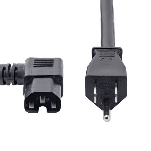 StarTech.com PXT515C158RA power cable Black 94.5" (2.4 m) NEMA 5-15P C15 coupler