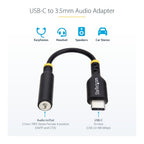 StarTech.com USBCAUDIO2 audio cable 5" (0.127 m) USB Type-C 2.0 3.5 mm Black