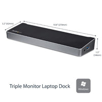 StarTech.com USB3DOCKH2DP laptop dock/port replicator Wired USB 3.2 Gen 1 (3.1 Gen 1) Type-A Black, Silver