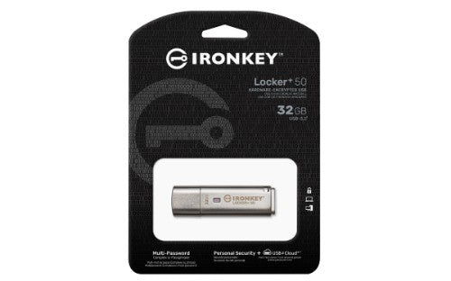 Kingston Technology IronKey Locker+ 50 USB flash drive 32 GB USB Type-A 3.2 Gen 1 (3.1 Gen 1) Silver