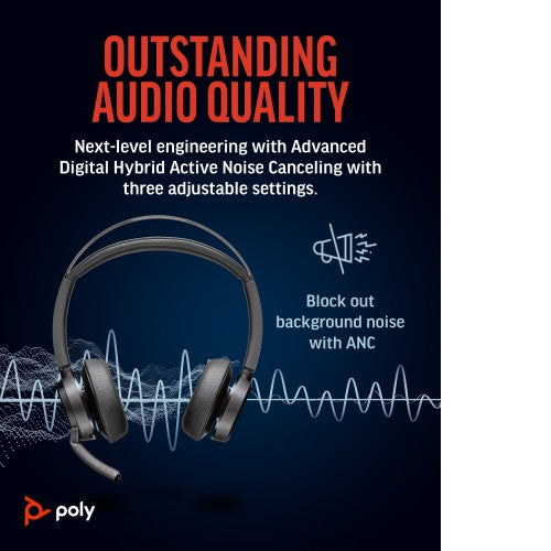 HP Poly Poly Voyager Focus 2 USB-A with charge stand Headset