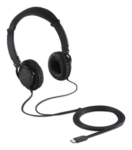 Kensington K97458WW headphones/headset Wired Head-band Calls/Music USB Type-C Black