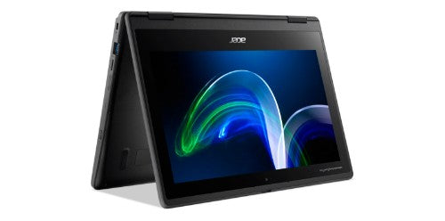 Acer TravelMate Spin B3 TMB311R-32-C47B Intel® Celeron® N N5100 Hybrid (2-in-1) 11.6" Touchscreen HD 8 GB DDR4-SDRAM 128 GB Flash Wi-Fi 6 (802.11ax) Windows 11 Pro Black