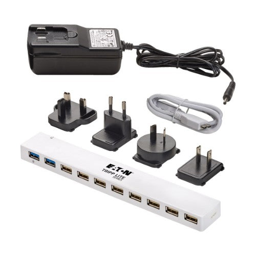 Tripp Lite U360-010C-2X3 interface hub USB 3.2 Gen 1 (3.1 Gen 1) Micro-B 5000 Mbit/s White