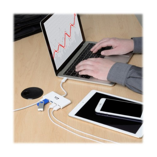 Tripp Lite U460-004-4A-C interface hub USB 3.2 Gen 1 (3.1 Gen 1) Type-C 5000 Mbit/s White