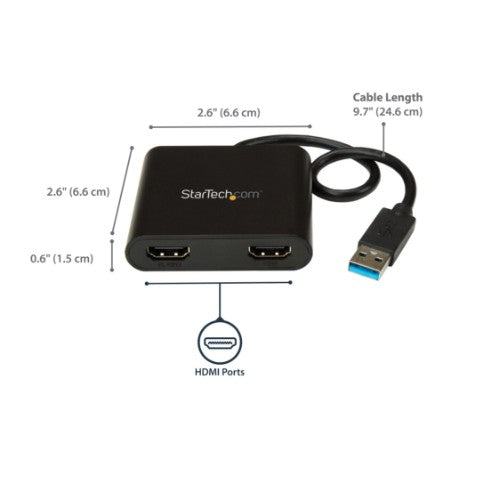 StarTech.com USB32HD2 USB graphics adapter 3840 x 2160 pixels Black