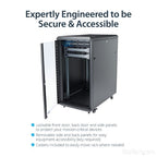 StarTech.com RK2236BKF rack cabinet 22U Freestanding rack Black